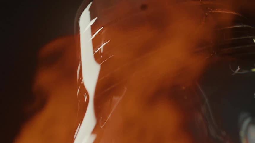 Fire is covering the glass to form it