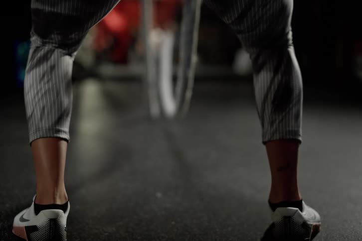 Person exercising using ropes in the gym