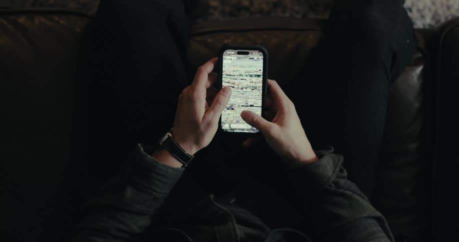 Mindlessly scrolling on a smart phone