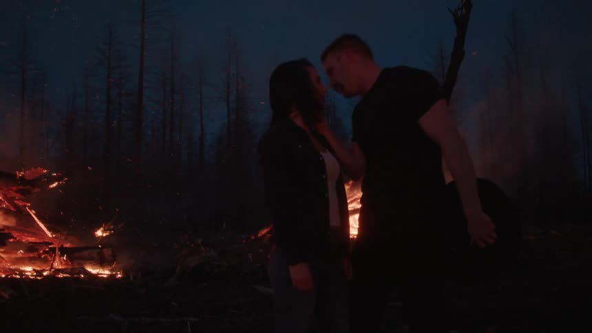 A footage of couples kissing