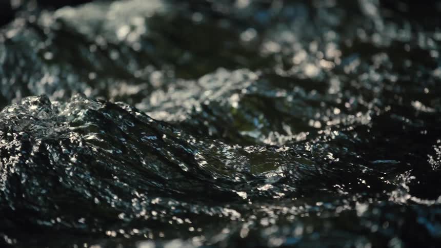 The surface of a moving body of water reflects light