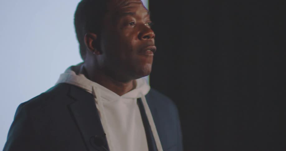 A close up clip of a man giving a speech