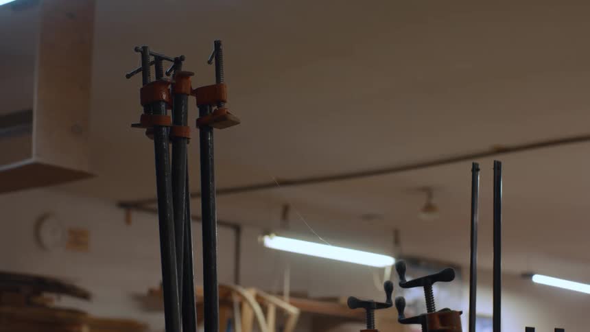 Close up of carpentry tools in an indoor space