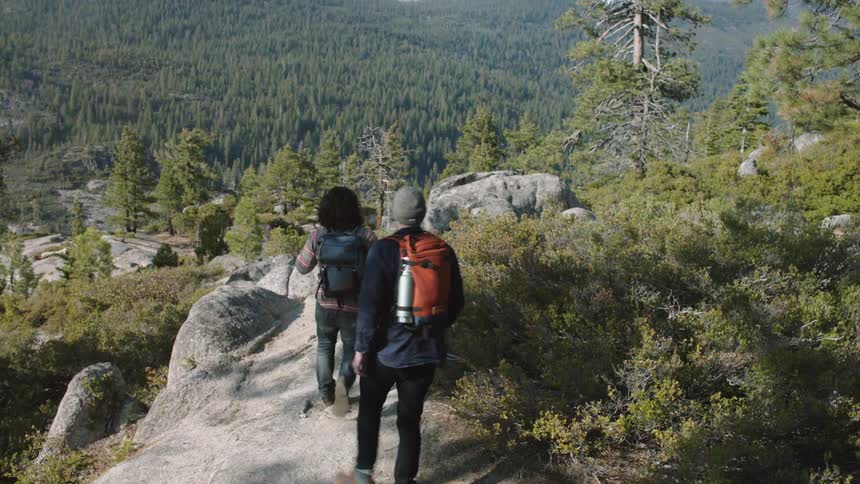 Hikers stop to enjoy the scenery