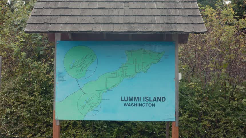 Large map in an outdoor cabin