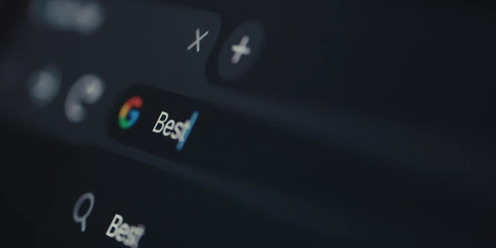Text being typed into a browsers search bar