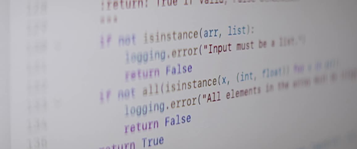 Closeup of a screen displaying source code