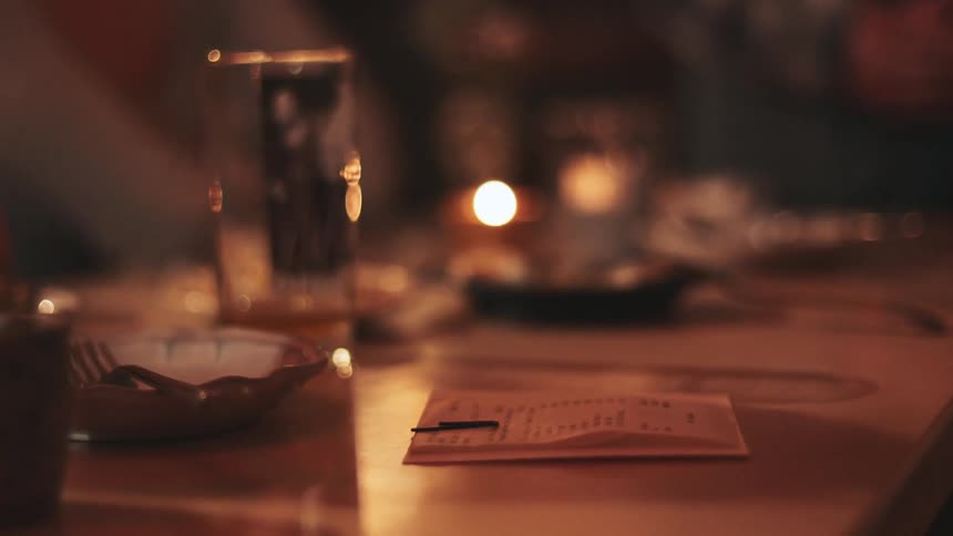 Restaurant bill being handed to the customer who then provides a credit card
