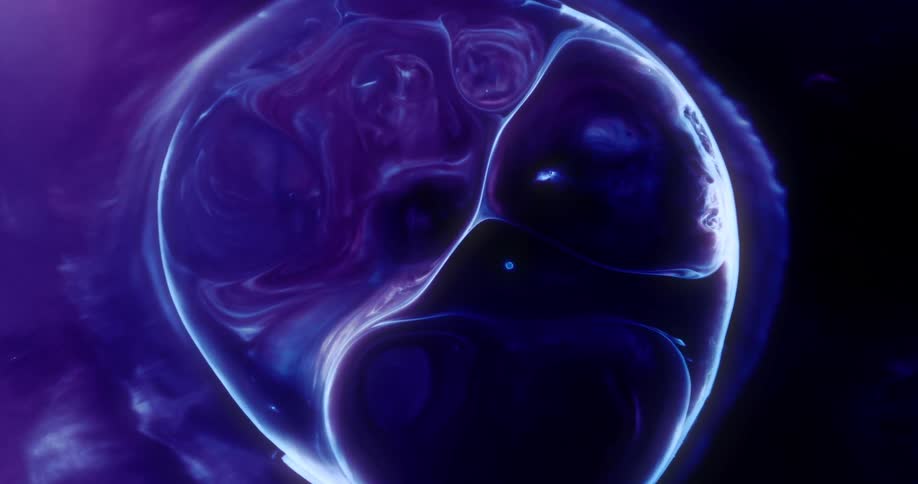 Abstract pattern of bubbling purple liquid