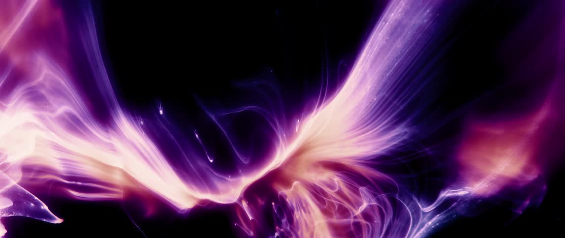 Fluid shapes in shades of purple pink and white creating an effect of light and movement