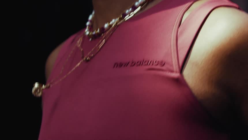 Close up of a womans torso running