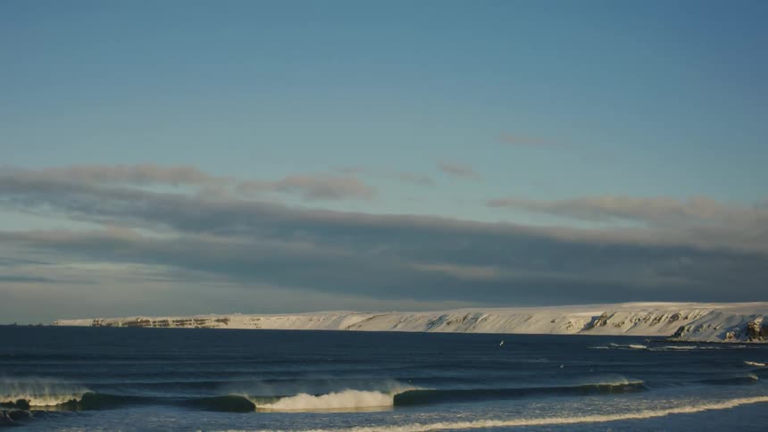 A clip of an arctic sea shore