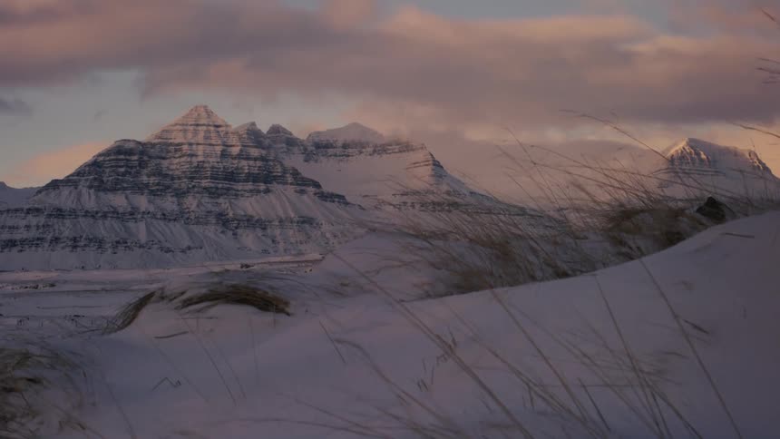 Snowy mountain landscape