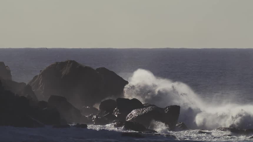A footage of a heavy sea wave