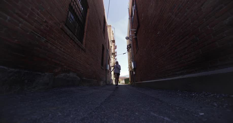 A footage of a lady running