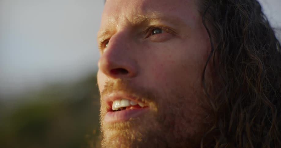 A footage of a mans face