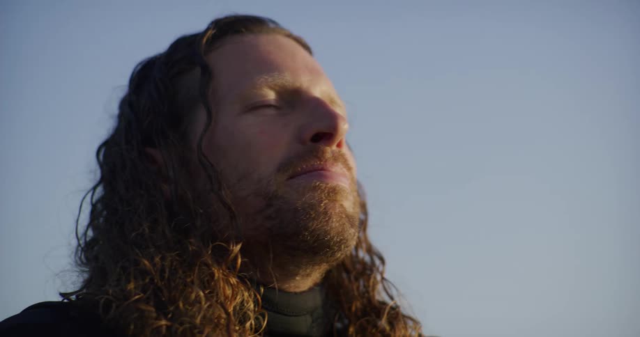 A clip of a man breathing