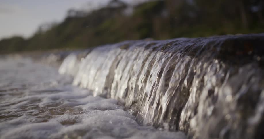 Close up of a falling river