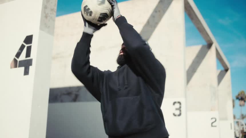 A footage of a person throwing a ball