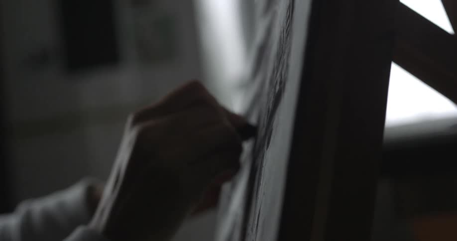 A person drawing