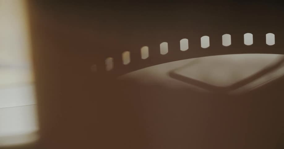 Artistic closeup of a roll of analog film