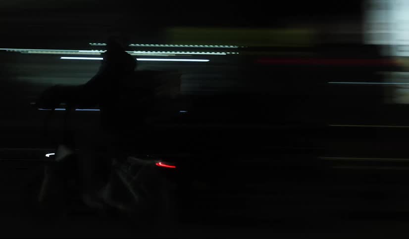 Blurred lights of a city at night