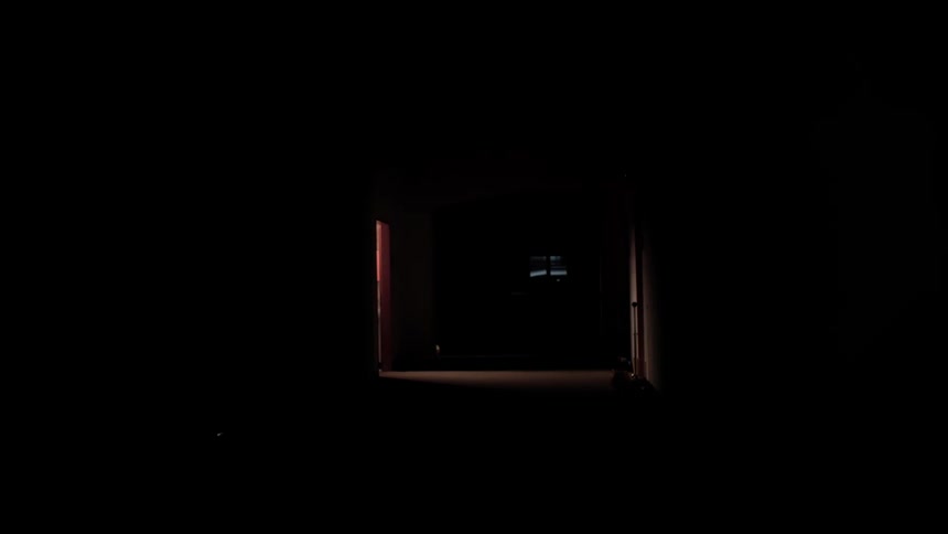 Dark inner corridor at night
