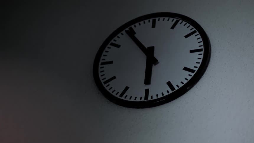 Analog clock on a white wall