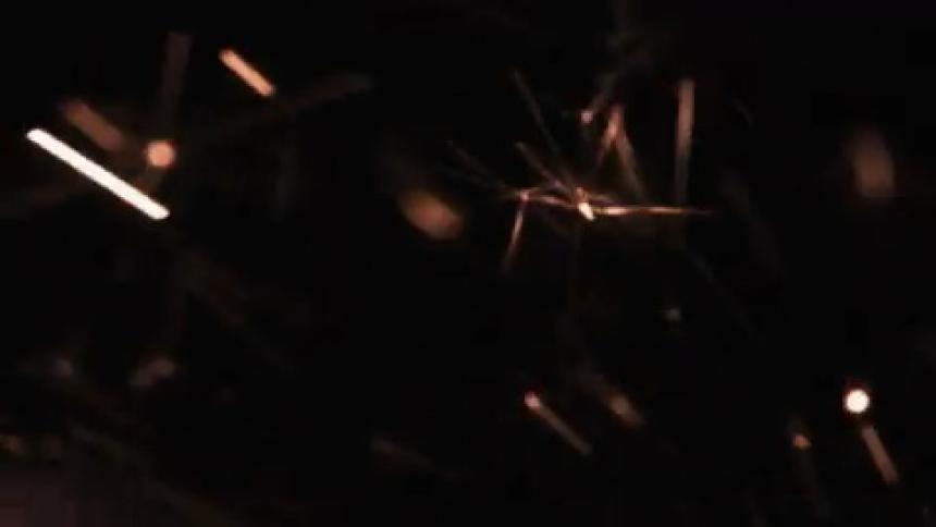 Abstract closeup of sparks against a dark background
