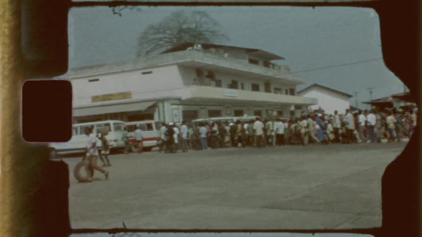 A footage of a crowdy community
