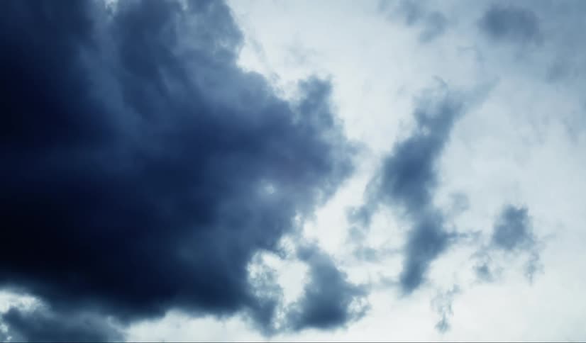 The clouds flow through the sky