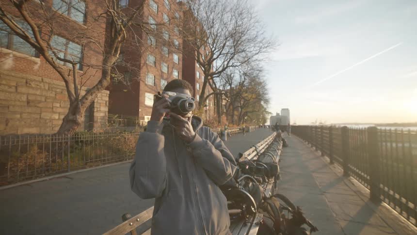 A footage of a person taking a picture