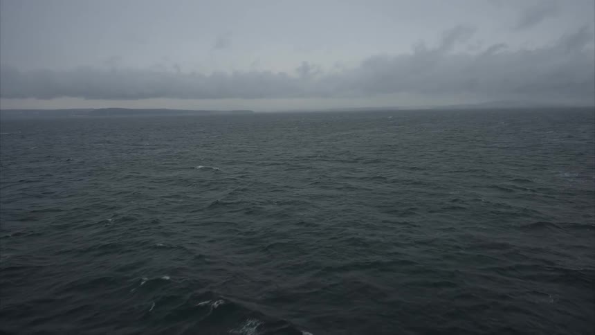 The water in the ocean is rough