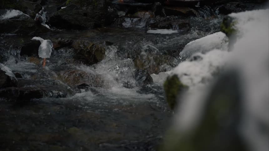 Water cascades down some rocks