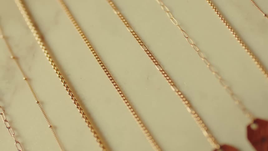 Several necklaces on display