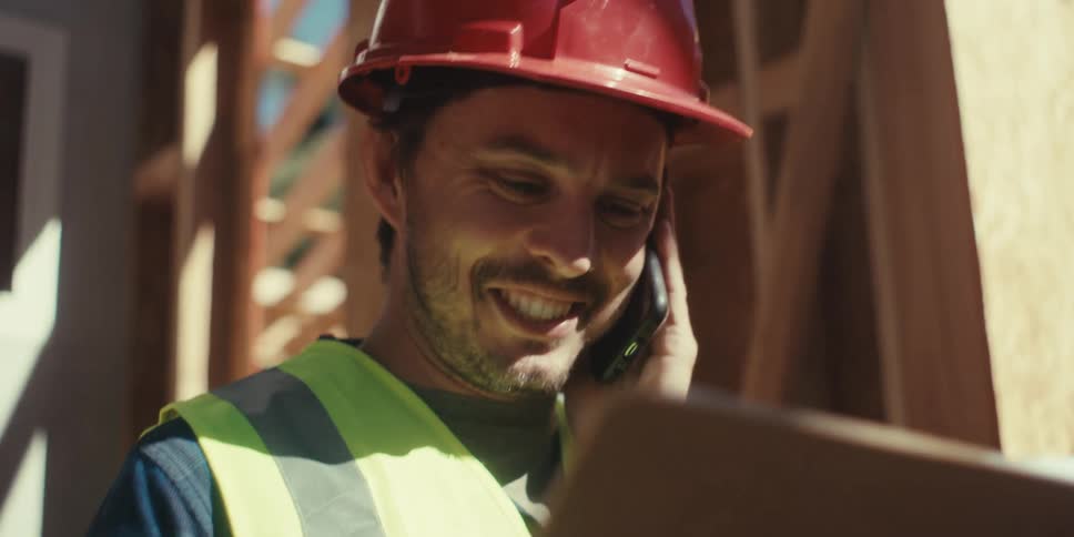 A footage of a worker having a conversation