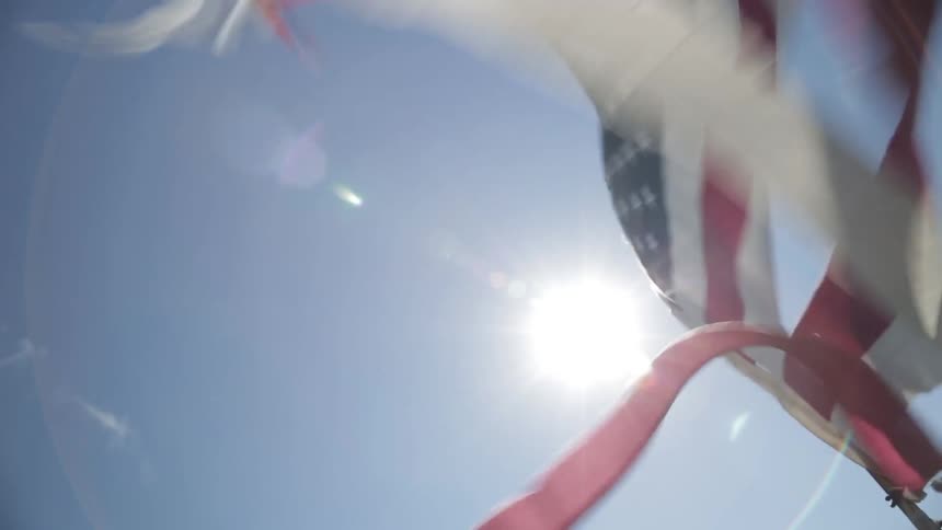 A flag blowing in the wind