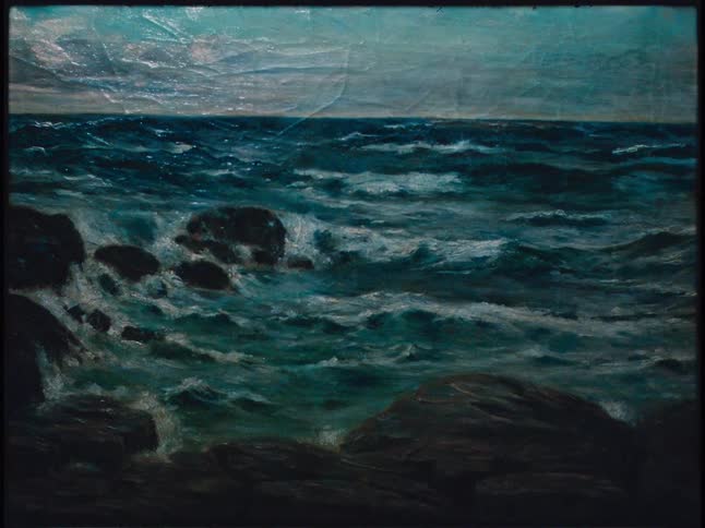 A close up clip of a painting