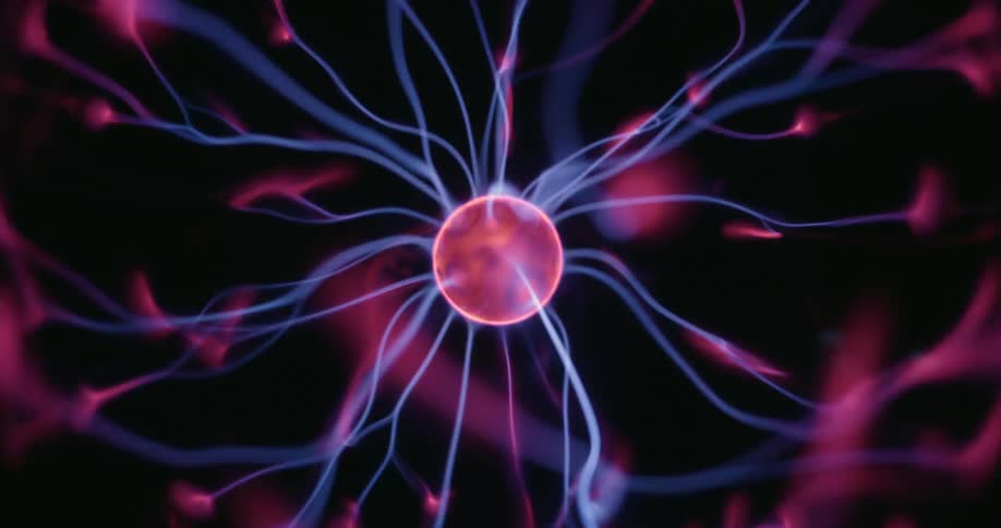 Central core in vortex with magnetic lines in neon color