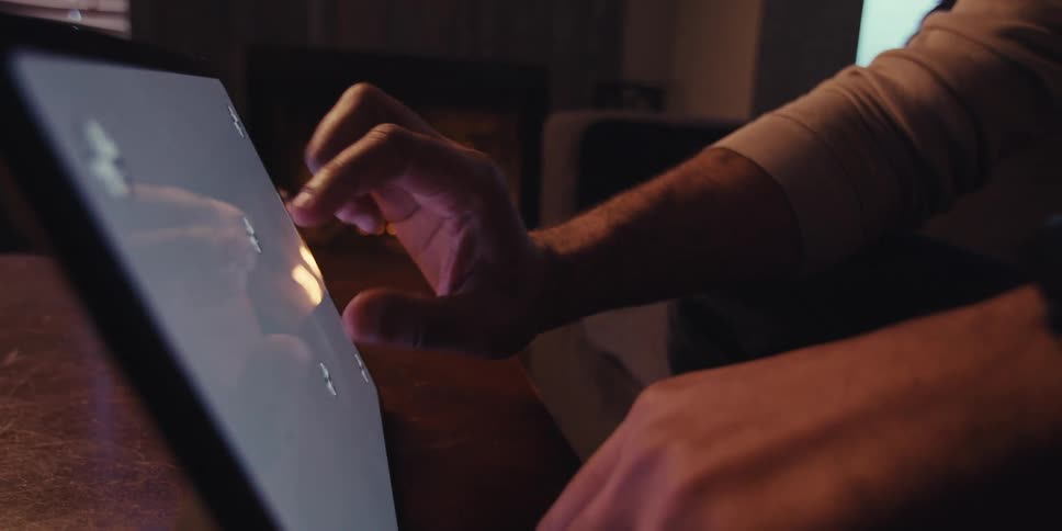 A person on their tablet