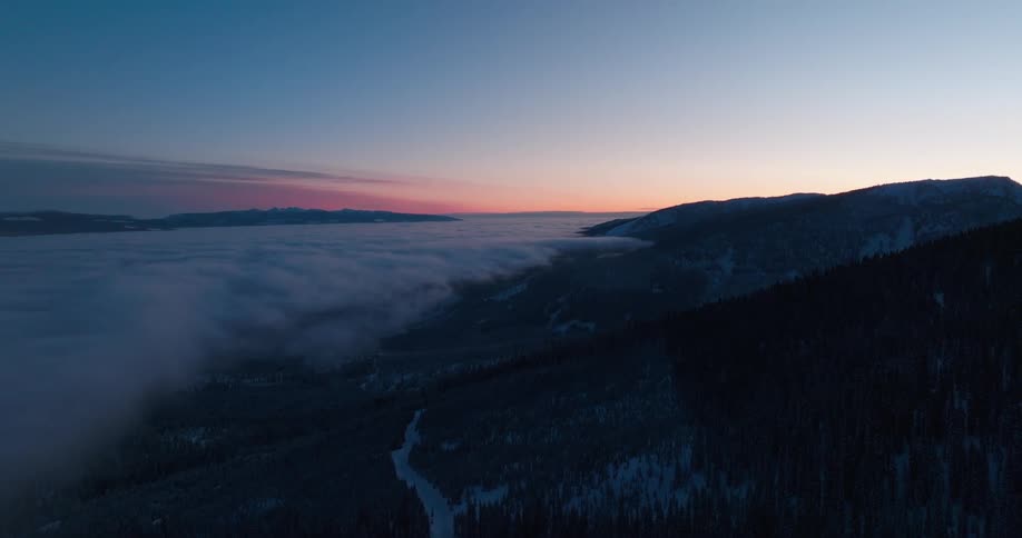 Fog rolls across the land
