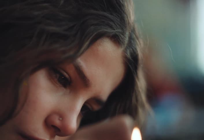 Portrait of a sad young woman