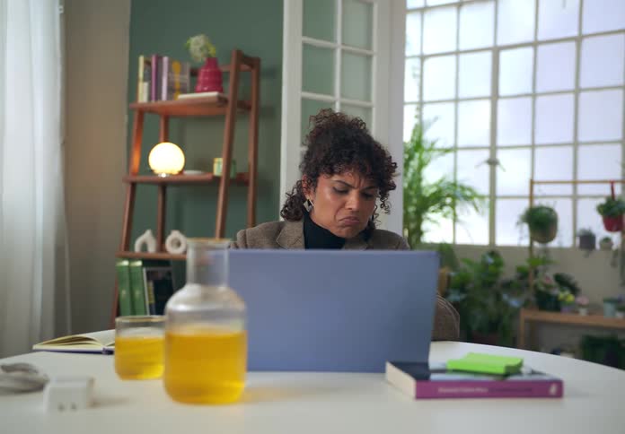 Girl making a computer call