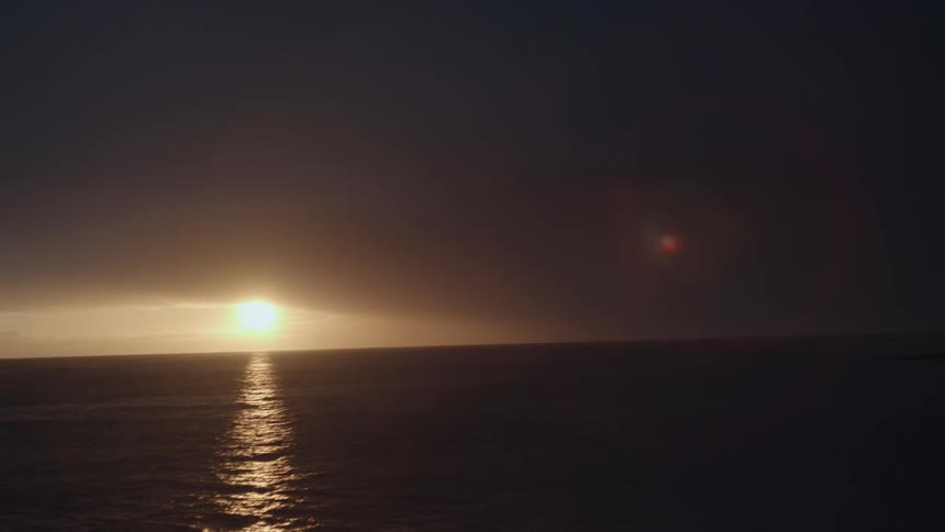A sunset footage of the sea