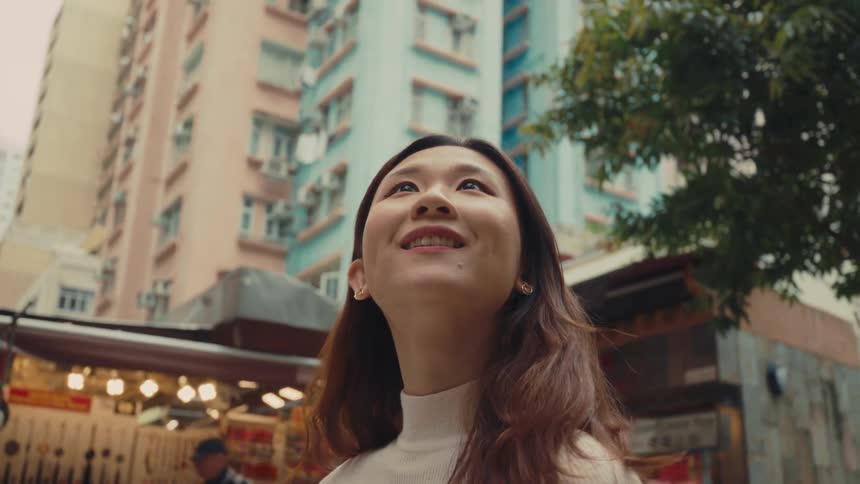 A close up clip of an asian girl
