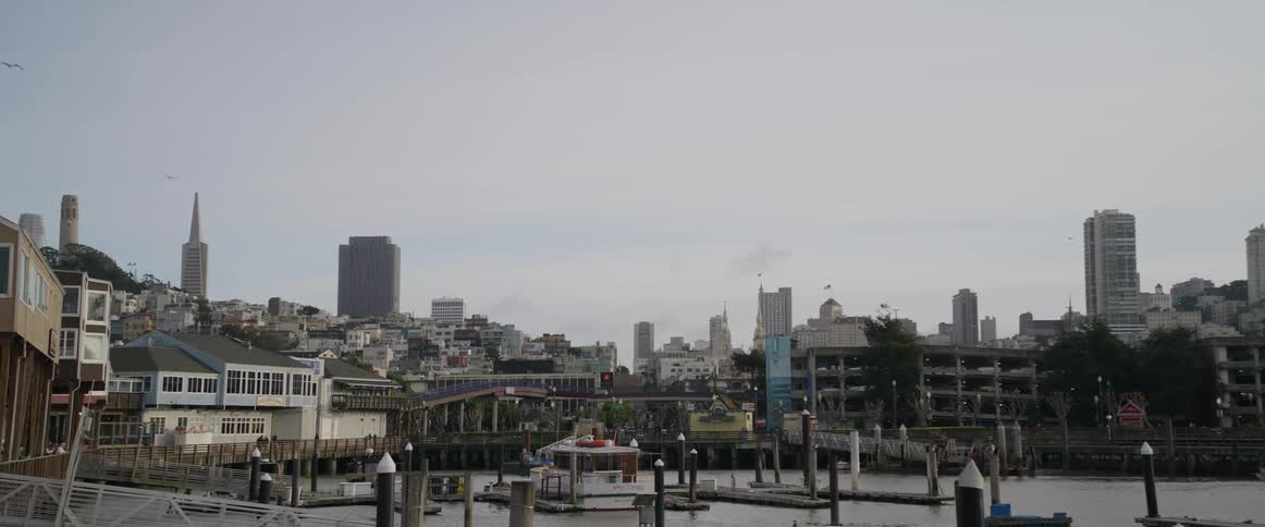 Panorama of a seaside metropolis