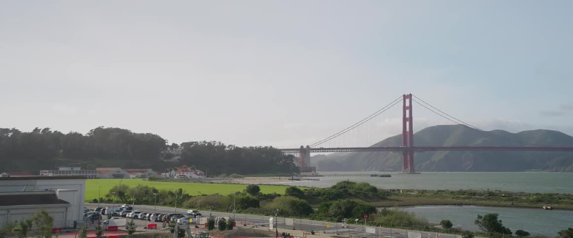 A bridge connects over some water