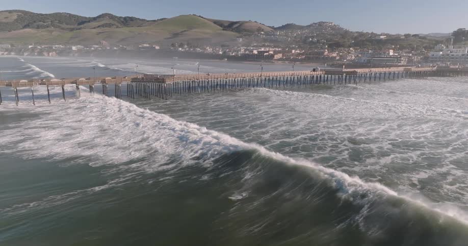 Seascape with a wooden pier