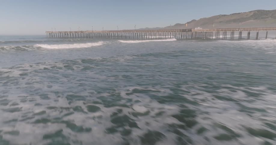 Waves wash up along the coast