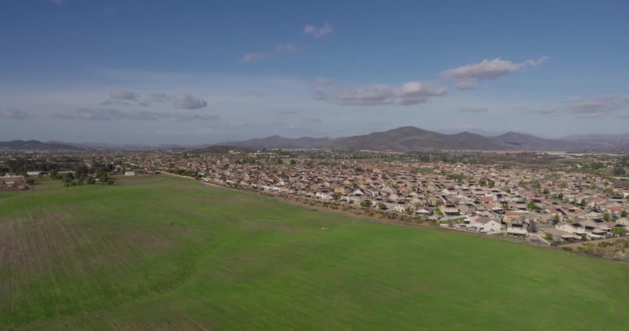 An aerial clip of a city